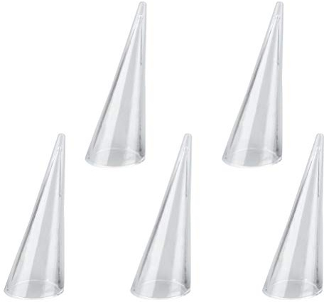 Supvox 5 Stück Acryl Ringkegel Ringhalter Ringständer Schmuckständer Kegelform Ring Display Ständer Halter Schmuckdisplay (Transparent)