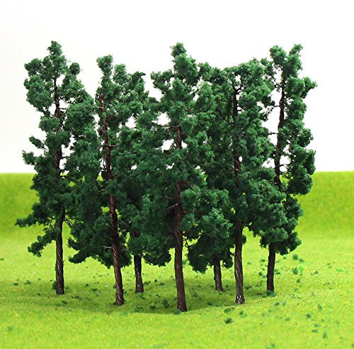 Evemodel D8030 20pcs O Scale Model Train Layout Iron Wire Trees 80mm Railroad Scenery