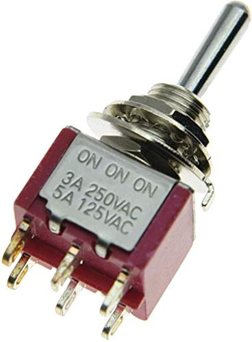 Salecom Lot de 5 mini interrupteurs à bascule DPDT 6 broches ON/ON pour guitare