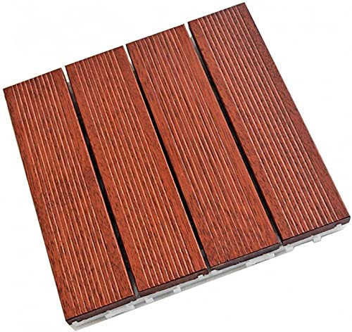 GCSQF Terrassenfliesen Terrassendielen Balkonfliesen 10 Stück Balkon-Bodendeck-Fliesen Gespleißter Boden Schnappvernähter Holzboden Geeignet GCSQF210716(Size:300x300x30mm)