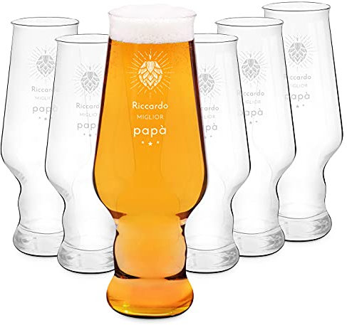 Maverton 6 Chopes à Bière Personnalisées - Contenance : 0,4 l – Verres de haute qualité pour ami - Cadeau d’anniversaire pour hommes - Amateur de Bière - Super
