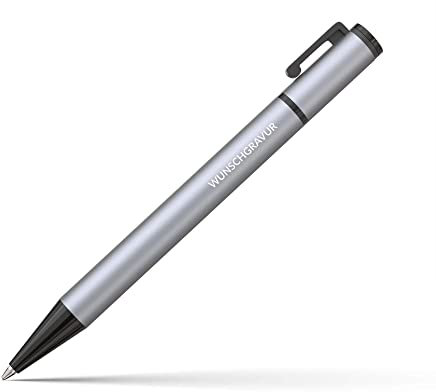 Geschenkfreude Kugelschreiber mit Gravur - Bachelor Geschenk - einzigartiger Kuli mit Gravur/kleine Weihnachtsgeschenke Kollegen - neuer Job Geschenke - Kugelschreiber blauschreibend - silber