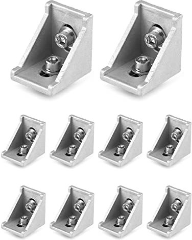 QWORK Mounting Material Angle Mounting Material 30 x 30 mm Groove 8 Aluminium Profile for Aluminium Profile Angle Wall Mount Mounting Material Pack of 10