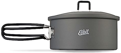 Esbit Outdoor Kochtopf 1100 ml - Camping Topf aus hartanodisiertem Aluminium - inkl. Deckel mit praktischer Aufhängung