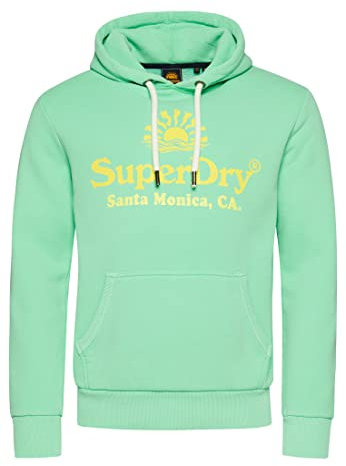 Superdry Herren Vintage Venue Hoodie in Neon Frühlingsknospengrün S