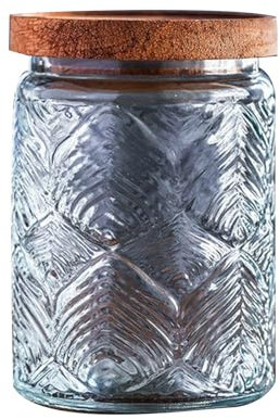 Glasdose Vintage Glas Versiegeltes Glas mit Deckel Haushalt Lebensmittelqualität Aufbewahrung Kaffeebohnen Aufbewahrung Teeblatt Baum Blatt Muster Groß