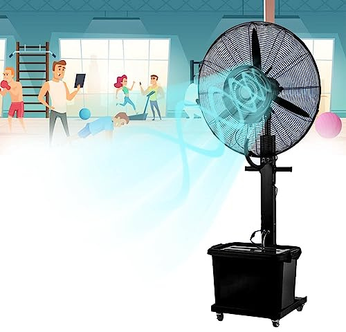 Lnder Oscillating Outdoor Fan With Misting Heavy Duty Pedestal Fans Adjustable Angle 3-Cooling Speed Misting Fan W/Standalone Tank 320W/380W (Size : 320W/26in)