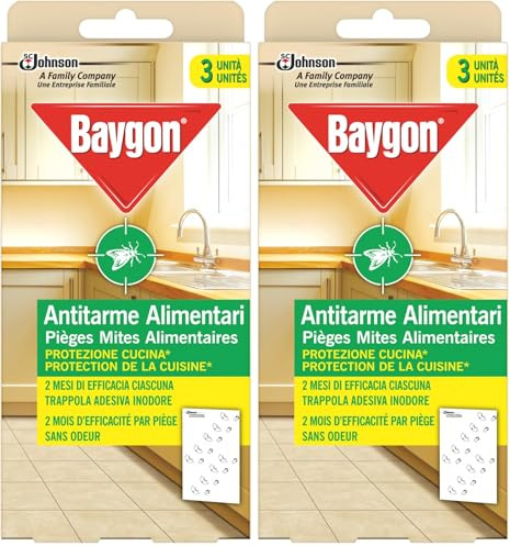Baygon Antitarme Alimentari, Protezione per la Cucina, Confezione da 6 unità, Efficace fino a 8 Settimane