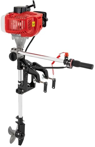 LyeXD 52cc 2 Stroke Gas Powered Outboard Motor Boat Engine, 2.5 HP Gasoline Outboard Boat Motors with Bracket, Fishing Boat Engine Motor for Small Boats Under 9.8FT