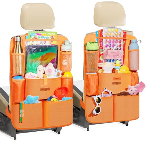 SURDOCA Autositz-Organizer – 4th Generation verbesserter Auto Rücksitz für bis zu 11-Zoll Tablet, 8 Taschen, Kinderspielzeug-Aufbewahrung, wasserdichter Rücksitzschutz für Kinder