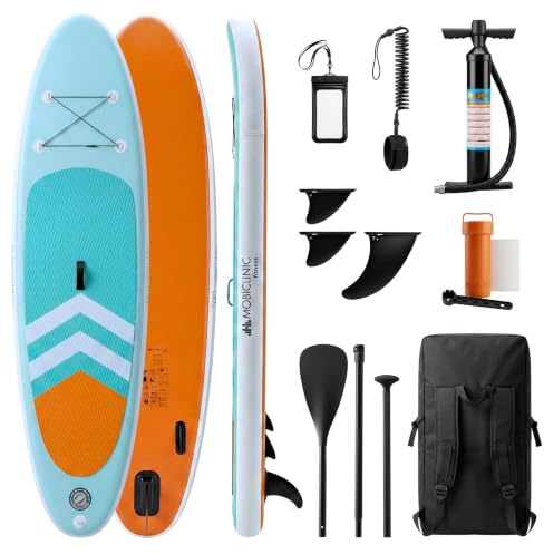 Mobiclinic®, Tavola da Sup Gonfiabile, Stand up Paddle, Pompa, Zaino, Pagaia Regolabile, Kit di Riparazione, 315x78x15 cm, Pieghevole, Per Bambini, Adulti e Animali Domestici