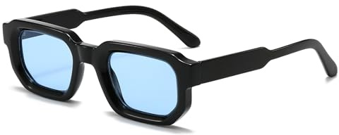 LJCZKA Occhiali da Sole Rettangolari Vintage per Donna Uomo Classico Moda Retrò Piccolo Quadrati Montatura Occhiali UV400 Protezione