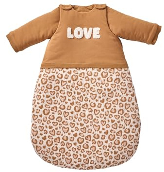Vertbaudet Baby Schlafsack mit abnehmbaren Ärmeln Lovely Leo Hellbraun 85CM