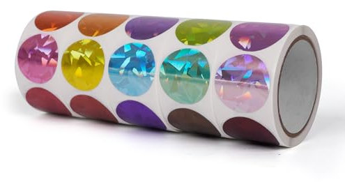 Meitaat Bunt Runde Glänzende Etiketten 25mm Selbstklebend Rolle Kleine Klebepunkte Funkelnde Aufkleber Farbkodierung Kreise Sticker Wetterfest 1000 Stück