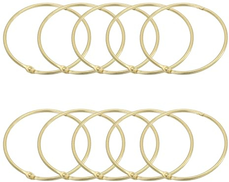 sourcing map 48Pcs Shower Curtain Rings, 2.4 Inch Curtain Hooks Rings Rustproof Metal Round Shower Hooks Snap Joint Design for Bathroom Shower Rod, Gold