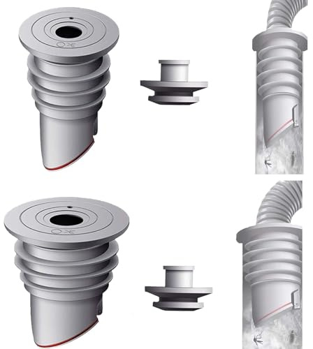 2 Stück 35-40mm Und 45-50mm Waschmaschinen Rohrdichtung WISIRENT, Grau Washing Machine Drain Hose Seal Abflussrohrdichtung Deodorant, Abflussrohrdichtung Deodorantdichtung Universal-Rohrdichtungen