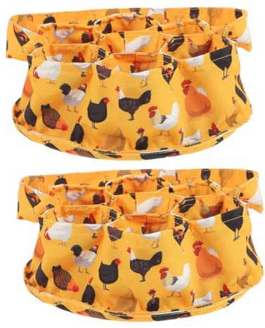 Alipis Chicken Egg Collecting Basket 7-pocket Egg Storage Bag Chicken Duck Household Farmhouse 2pcs Black