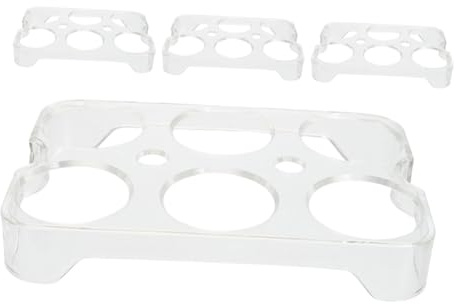 Gadpiparty Bandeja Para Huevos Refrigerador 4 Piezas Transparente Plástico Organizador Cocina Almacenamiento Seguro Antideslizante Compatible Nevera Para Conservación Huevera