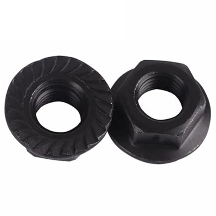 M2-M16 Sechskantflanschmutter Hex Black Sicherungsmuttern Black Carbon(50pcs,M10)