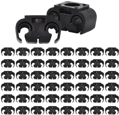Gorise 60 Pack Car Brake Pipe Plastic Brake Hose Double Clamps for Installing Vehicle Cable Universal Car Accessories (Clip Black)