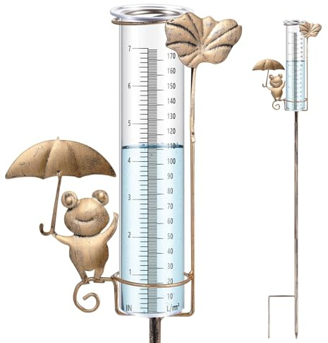 Gulfmew Pluviometro per Giardino Decorazione da Giardino Pluviometro Antigelo per Accessori da Prato, Terrazza e Paesaggio(Rana)