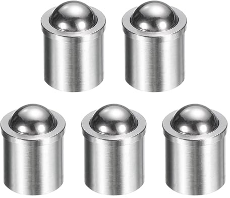 sourcing map 5pcs Ball Point Spring Plungers 8x9mm 18N Elasticity Mini Stainless Steel Precision Positioning Beads Ball Catch Latch for Door Cupboard Mechanical Devices Clamps Furniture