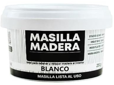 YIJIA | Masilla para Madera – Ideal para rellenar y reparar madera al interior, Masilla lista al uso 250 gramos - Secado Rápido, Alta Adherencia y Fácil Aplicación -Color Blanca