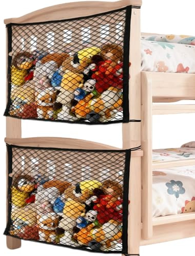 2 stycken gosedjur, förvaringsnät, gosedjur, nät att hänga upp med tethe, mjukisdjur, hängmatta, hängande leksak, organisatör för barnrum