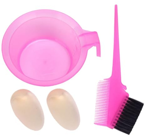 TOGEVAL 2 Sets Hair Dye Comb and Hair Dye Bowl DIY Double-sided for Home and Salon Use