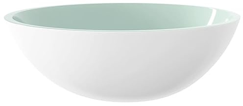 Vasque à Poser, Lavabo à Poser en Verre Lave Main Salle de Bain Verre 50x37x14 cm Blanc