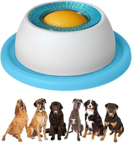 Hundelickspielzeug, Leckmatte Für Hunde, 12.5x12.5x4.5cm Lickimaten Für Hunde,Nassfutter Lick Pad Mit Antirutschmatte,Schleckball Hund mit Antirutschring (M)