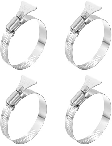 QUARKZMAN 4 Pezzi Fascette Tubo 33-57mm (1.3-2.2) Regolabili In Acciaio Inossidabile 304 Kit Assortimento Fascette A Vite Senza Fine Per Idraulica Presa Dell'Essiccatore.