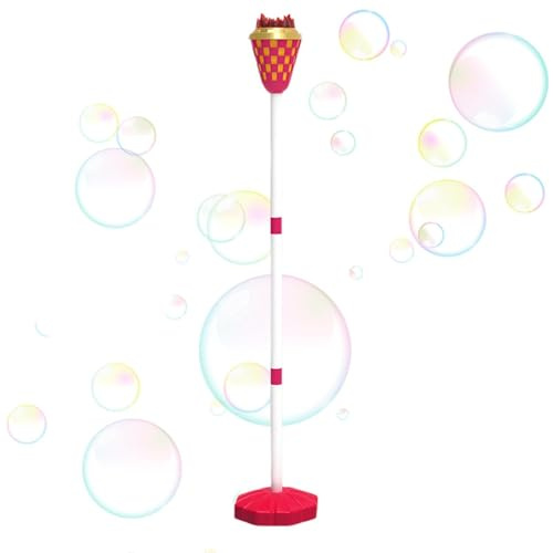 Fierudeng Bubbelstavar för Barn - Justerbar Höjd Leksakslampa - med Musik och Handhållen eller Stående Barnbubbelstav - För Pool Park Gräsmattor Sommarbröllop Fest Aktivitet Lekplatser