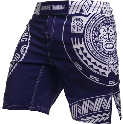 Hardcore Training Fight Shorts Män Boxning MMA Combat BJJ Grappling Fitness Muay Thai Kickboxning No Gi Kickboxing (DE/NL/SE/PL, Alfa, XL, Regelbunden, Regelbunden, Blå Vit)