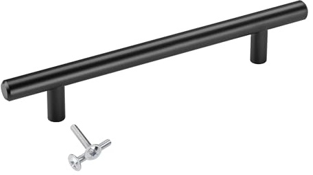 SOTECH 5 x Küchengriffe G1 BA 128 mm schwarz | Stangengriffe Möbelgriffe Schrankgriff massiv Schrankgriff