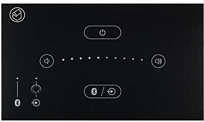 Systemline E50 Wall Mounted Bluetooth Amplifier Touch Screen Panel with Gesture Control, Stereo Wireless Audio System Kit, TV & Aux Inputs, Easy Installation, Gloss Black Finish