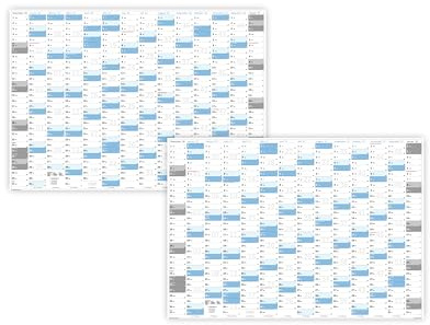 XL Wandkalender DIN A1 2026 + 2027 (blau2) große Tageskästchen (Kalender werden gerollt versendet)