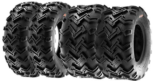 SunF A001 21x7-10 & 22x10-10 ATV UTV Quad Reifen Geländereifen 6PR TL 47F E4 direktionale Laufflächen, Satz von 4 Stück