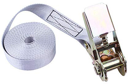 Supertool Sicherungsgurte, robuste Ratschen-Spanngurte, Zurrkapazität 800 kg Bruchfestigkeit für Rasen-Ausrüstung, Motorrad, 1 Stück, Grau, 25 mm x 4 m