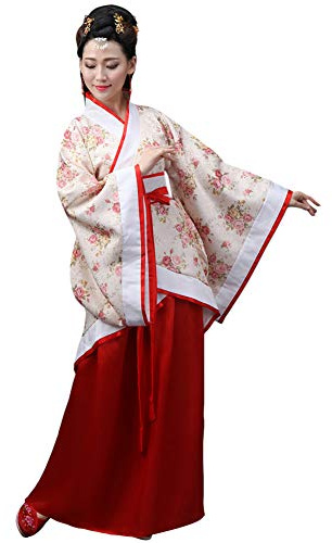 kewing Chino Tradicional Hanfu Vestido - Mujer Danza Clásica Etapa de Rendimiento Hada Falda Traje de Tang Disfraz