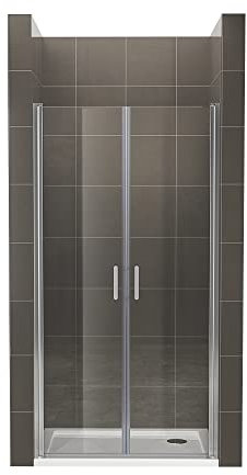 Duschtür STELLA 85x190 cm Nischentür Verstellbereich von 85-88 cm, Höhe: 190 cm, Duschabtrennung aus 6 mm durchsichtigem ESG Sicherheitsglas mit Nanobeschichtung - Alle Größen AC