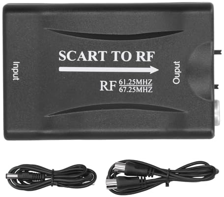 Dpofirs SCART to für RF-Videoadapter, RF-Ausgangskonverter mit 67,25 MHz / 61,25 MHz für TV-Box/DVD/Netzwerkbox/Spielekonsole, um die Mängel der Alten TV-Schnittstelle zu beheben