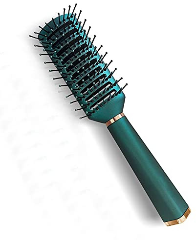 RN BEAUTY Detangling Brush Anti-Static Massage Hair Brushes Nylon Bristle Pins Blow Drying Detangler Hairbrush for Men and Women of All Wet or Dry Hair Types styling Malachite Green Color (Vented)