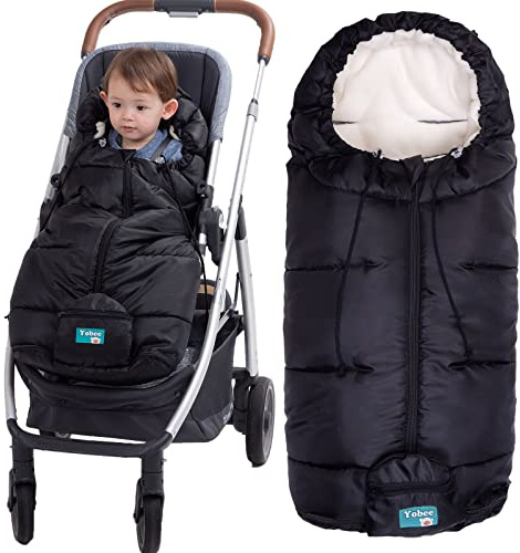 Yobee Weatherproof Toddler Footmuff Universal Sleeping Bag for Stroller, Comfortable Warm Temperature Adjustable Safe Bunting Bag, Waterproof Blanket Fit All Stroller