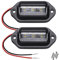 Xnourney 2pcs Blanco Luz de Matrícula LED, luz trasera de matrícula 6 - SMD impermeable DC 12v - 24v, adecuada para barcos RV de remolque de camiones suv,luz de bienvenida escalonada