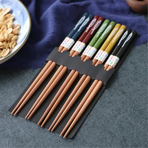 5 Paia Bacchette Cinesi Stoviglie Riutilizzabili Dinning Mangiare Bacchette for Regalo Sushi Cibo Bastoncini