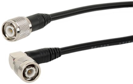 HangTon Cavo coassiale schermato per antenna radio, 50 Ohm TNC a TNC a 90 gradi RF, bassa perdita, RG223, 6 m