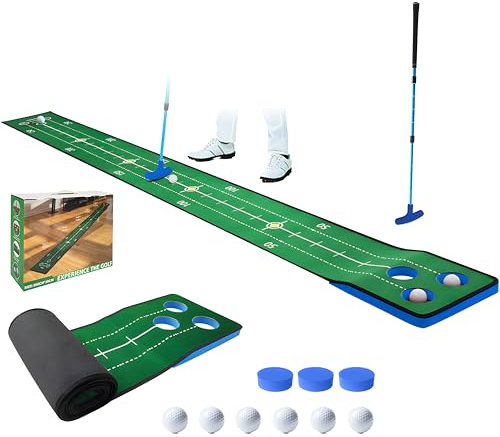 Y-Nut Golf Pong Putting Spiel, Indoor Putting Green Golf Putting Game Set, Hinterhof Golf Spiele - Inklusive Puttingmatte mit Putter und Ball