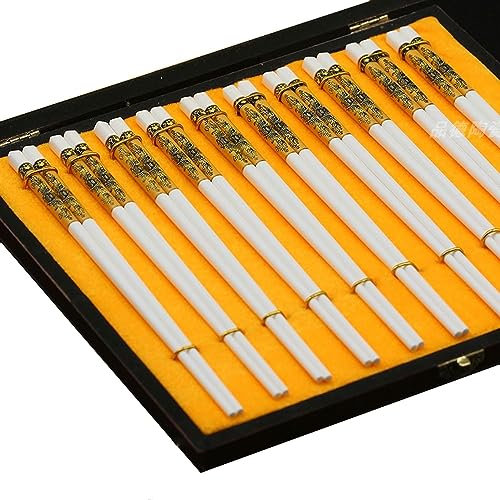 DOOKAA Bacchette Cinesi Bacchette Giapponesi Bacchette USA e Getta 10 Paia di Bacchette in Ceramica riutilizzabili per Uso Domestico Resistenti alle Alte temperaturebacchette Sushi(Color:2,Size:)