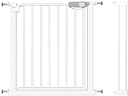 UBRAVOO Babygitter für Türen und Treppen, Höhe 100 cm, Sicherheits-Haustiergitter, Spannungstyp, automatische Schließung, hohe Ausführung, dreifache Verriegelung, offen (Breite: 85-94 cm) Weiß